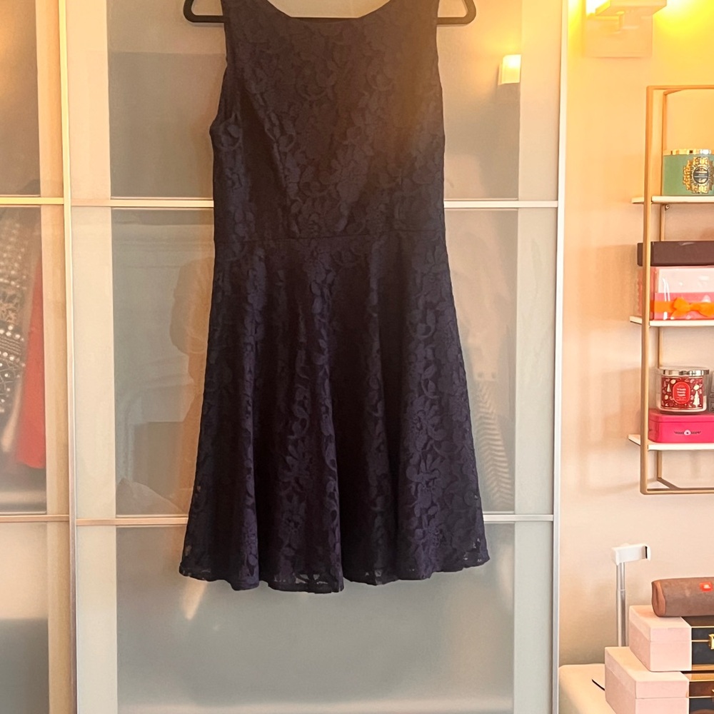 Elegant Navy Lace Dress